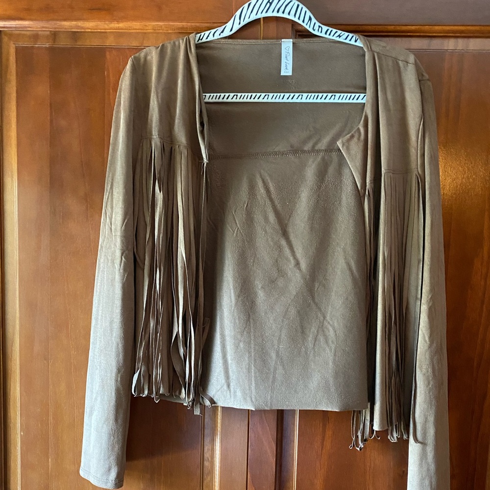 Brown String Velvet Top